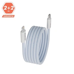 AVAX Magnety mágneses gyorstöltő kábel (USB-C - Lightning, 27W, fonott, 1 m, világoskék)