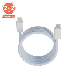 AVAX Magnety mágneses gyorstöltő kábel (USB-C - Lightning, 27W, fonott, 1 m, világoskék)
