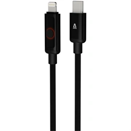 AVAX PULSEY töltő- és adatkábel (USB-C - Lightning, 27W, fonott, 1 m, Battery Protection, gyors adatátvitel, szürke)