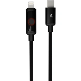 AVAX PULSEY töltő- és adatkábel (USB-C - Lightning, 27W, fonott, 1 m, Battery Protection, gyors adatátvitel, szürke)
