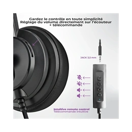 Advance Smartphonics 650 mikrofonos fejhallgató (USB/3,5 mm jack, vezetékes, 1,2 m kábel, sztereó, fekete)