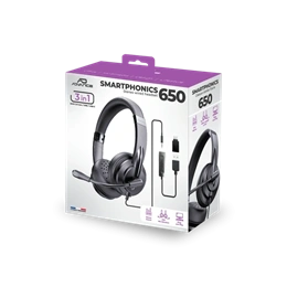 Advance Smartphonics 650 mikrofonos fejhallgató (USB/3,5 mm jack, vezetékes, 1,2 m kábel, sztereó, fekete)