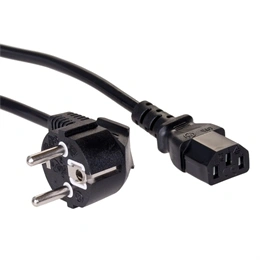 Akyga AK-PC-06C tápkábel (3 m, 3×1 mm2, 250 V, 10 A, CEE 7/7 - IEC C13, fekete)