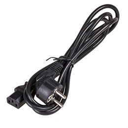 Akyga AK-PC-06C tápkábel (3 m, 3×1 mm2, 250 V, 10 A, CEE 7/7 - IEC C13, fekete)
