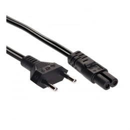 Akyga AK-RD-01A tápkábel (CEE 7/16 - IEC C7, 1,5 m, 250 V, 2,5 A, CCA, fekete)