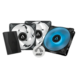 Arctic P12 PWM PST RGB 3-Pack (120 mm, 3 db, fekete)