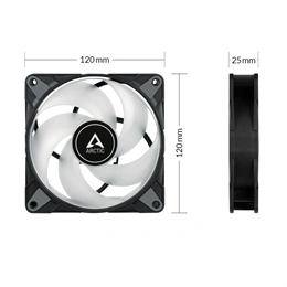 Arctic P12 PWM PST RGB 3-Pack (120 mm, 3 db, fekete)
