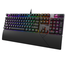 Asus ROG Strix Scope II X vezetékes billentyűzet (HU, USB Type-C, mechanikus ROG NX kapcsoló, RGB per key, fekete)