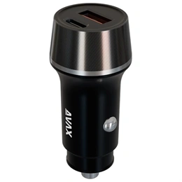 Avax CC304B Carly autós töltő (USB-C+USB-A aljzat, 38W, PD 3.0, fekete)