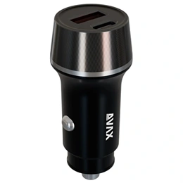 Avax CC304B Carly autós töltő (USB-C+USB-A aljzat, 38W, PD 3.0, fekete)