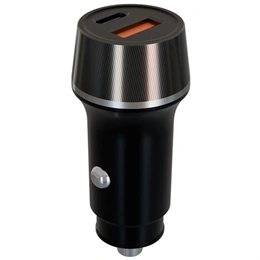 Avax CC304B Carly autós töltő (USB-C+USB-A aljzat, 38W, PD 3.0, fekete)