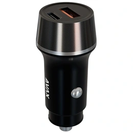 Avax CC304B Carly autós töltő (USB-C+USB-A aljzat, 38W, PD 3.0, fekete)