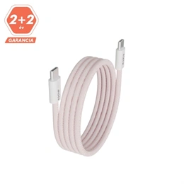 Avax Magnety CB610P gyorstöltő kábel (USB-C - USB-C, 100W, fonott, mágneses, 1 m, rózsaszín)