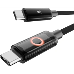 Avax Pulsey USB-C adatkábel (USB-C - USB-C, 60W, fonott, töltésvédelem, 1 m, szürke)