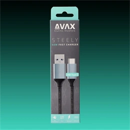 Avax USB-A - USB-C töltőkábel (1,5 m, 3A, acélszürke)