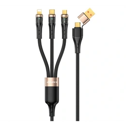 Awei töltőkábel 3in2 (Type-C/USB, Lightning/Type-C, microUSB, 100W, QC gyorstöltés, 120 cm, fekete)