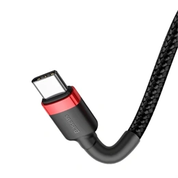 Baseus Cafule USB Type-C adatkábel (60 W, PD2.0, QC3.0, 480 Mbps, 1 m, fekete, piros)