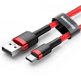 Baseus Cafule gyorstöltő adatkábel (USB Type-A – USB Type-C, 18 W, 480 Mbps, 1 m, piros)