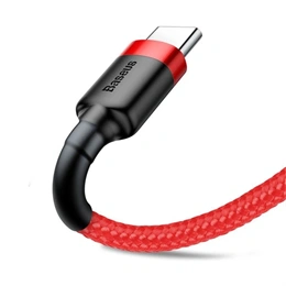 Baseus Cafule gyorstöltő adatkábel (USB Type-A – USB Type-C, 18 W, 480 Mbps, 1 m, piros)