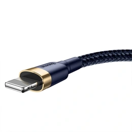 Baseus Cafule gyorstöltő adatkábel (USB Type-A – iPhone, 1 m, 2,4 A, 480 Mbps, kék, arany)