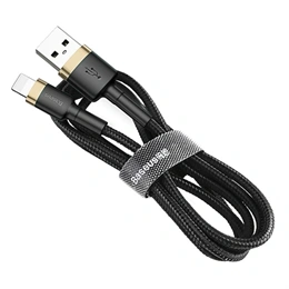 Baseus Cafule töltő adatkábel (1 m, USB Type-A – iPhone, 2,4 A, 480 Mbps, fekete, arany)