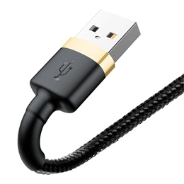 Baseus Cafule töltő adatkábel (1 m, USB Type-A – iPhone, 2,4 A, 480 Mbps, fekete, arany)