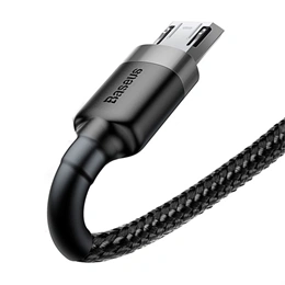 Baseus Cafule töltőkábel (USB Type-A – Micro USB, 2 m, 7,5 W, 480 Mbps, fekete, szürke)