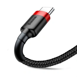 Baseus Cafule töltőkábel (USB Type-A – USB Type-C, 3 m, 10 W, 480 Mbps, fekete, piros)