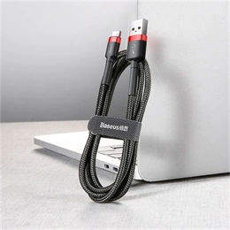 Baseus Cafule töltőkábel (USB Type-A – USB Type-C, 3 m, 10 W, 480 Mbps, fekete, piros)