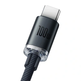 Baseus Crystal Shine USB Type-A – USB Type-C töltő adatkábel (100 W, 480 Mbps, 1,2 m, fekete)