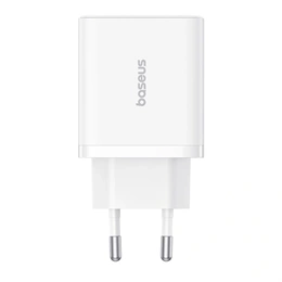 Baseus Cube hálózati gyorstöltő (30w, 1×usb type-c, 2×usb type-a, gan, pd3.0, pps, qc3.0, fehér)