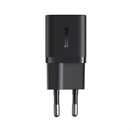 Baseus GaN5 Mini hálózati gyorstöltő (25W, 1× USB Type-C aljzat, GaN, 100W USB Type-C kábel 1 m, fekete)