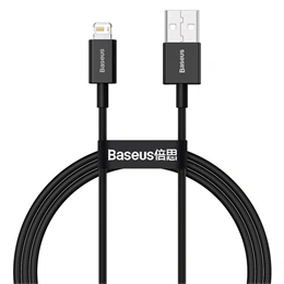 Baseus Superior USB Type-A – iPhone gyorstöltő adatkábel (1 m, 2,4 A, 480 Mbps, fekete)
