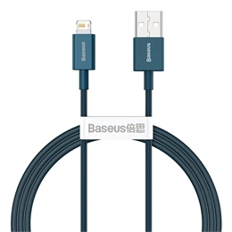 Baseus Superior USB Type-A – iPhone töltő- és adatkábel (2,4 A, 480 Mbps, 1 m, kék)