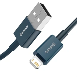 Baseus Superior USB Type-A – iPhone töltő- és adatkábel (2,4 A, 480 Mbps, 1 m, kék)