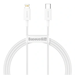 Baseus Superior USB Type-C – Lightning adatkábel (20 W, PD 2.0, 480 Mbps, 1 m, fehér)