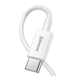 Baseus Superior USB Type-C – Lightning adatkábel (20 W, PD 2.0, 480 Mbps, 1 m, fehér)