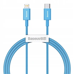 Baseus Superior gyorstöltő adatkábel (USB Type-C – Lightning, 1 m, 20 W, PD 2.0, 480 Mbps, kék)