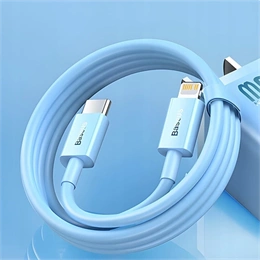 Baseus Superior gyorstöltő adatkábel (USB Type-C – Lightning, 1 m, 20 W, PD 2.0, 480 Mbps, kék)