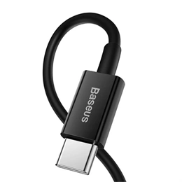 Baseus Superior gyorstöltős adatkábel (USB Type-C - Lightning, 1 m, 20 W, PD 2.0, 480 Mbps, fekete)