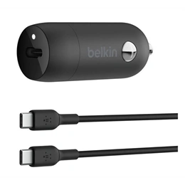 Belkin Boost Charge autós töltő Type-C aljzat (30W, PD gyorstöltő, Type-C kábel, fekete)