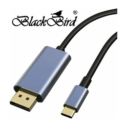 Blackbird átalakító kábel (USB-C - DisplayPort 1.4, 2 m, 2K/4K, fekete)