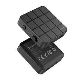 BlitzWolf Bluetooth FM adó (microUSB, 3,5 mm jack, Bluetooth 5.0, 200 mAh, fekete)