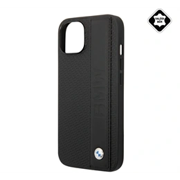 CG Mobile BMW Signature Leather műanyag telefonvédő (valódi bőr hátlap, prémium minőség, fekete)