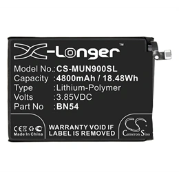 Cameron Sino akku 4800mah li-polymer (Xiaomi BN54 kompatibilis, 3.85V, fekete)
