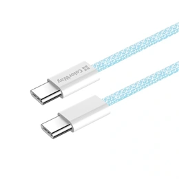 Colorway USB-C adat- és töltőkábel (C dugó / C dugó, PD 60W, 1 m, fonott nejlon, kék)