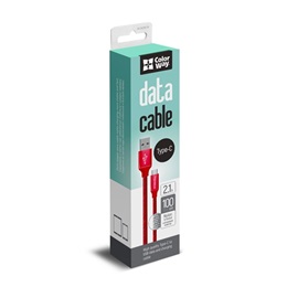 Colorway USB kábel (USB dugó / C dugó, 2,1 A, 1 m, piros)
