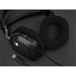 Corsair HS80 RGB USB mikrofonos fejhallgató (USB, 7.1 térhatás, RGB, fekete)