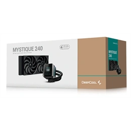 DeepCool Mystique 240 folyadékhűtés (240 mm radiátor, 2x120 mm ventilátor, 2150 rpm, max 36,49 dBA, LED, fekete)