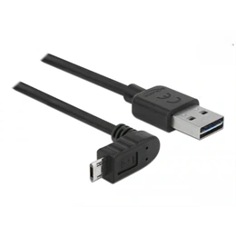 Delock Easy-USB A -> Easy-USB micro-B M/M adatkábel (2 m, egyenes/90°, fekete)
